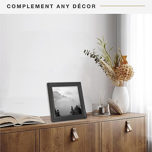 MCS Studio Gallery Classic 10x10 Picture Frame Black Woodgrain, Vertical & Horizontal Wall Hanging Large Picture Frame for Photos, Posters & Art Prints (1-Pack)