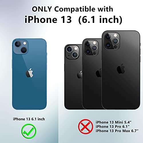 Singdo Compatible with iPhone 13 Case 2021, Full Body Rugged Case with Built-in Screen Protector Shockproof Heavy Duty Protection Slim Fit Cover for iPhone 13 6.1 Inch (Black/Clear)