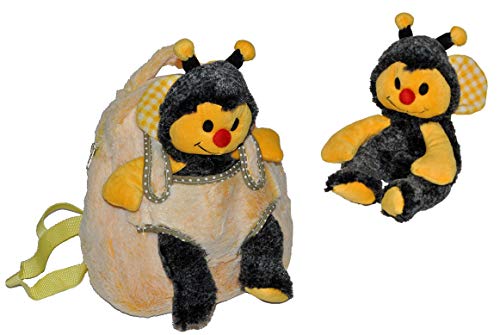 alles-meine.de GmbH 2 TLG. Set: Rucksack + Kuscheltier Biene - Plüsch Kinderrucksack Plüschtier Tier Tiere Kinder Kindergartenrucksack Kindertasche