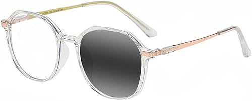 Miniatura 10 de TOJUMP Multifocal Progressive TR90 Marco de metal redondo UV400 antirreflejos, transición, vidrio de lectura fotocromático +1.0+3.0