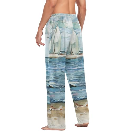 Oyihfvs Men's Pajama Pants, Cotton Pants, Elastic Waistband With Pockets (S-2XL) 6