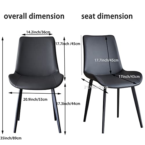 Seonyou Dining Chairs Set Of 6 Black Faux Leather For Kitchen Dining Room, Comfortable Mid Century Modern Chair With Metal Legs, Upholstered Big Side Chair For Living Room, Waiting Room, Farmhouse #TOP7