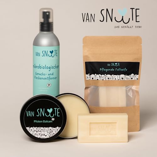 Van Snuute Fellseife 100g - Sanftes Hundeshampoo & Katzenshampoo mit Mandelöl - Allergenfreies Parfum, pH-Neutral & umweltfreundlich - Für weiches und geschmeidiges Fell - Kompostierbare Verpackung