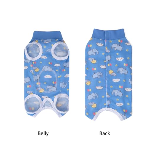 Image of 2 Packs Pet Dog Recovery Onesie Suit for Dogs Cats After Surgery,Dog Abdominal Wounds Bandages Cone E-Collar Alternative. (Blue, XXL)