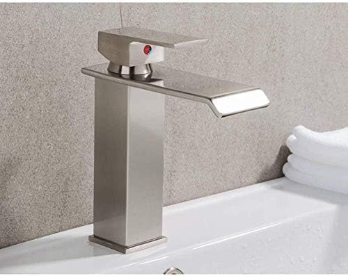 Mélangeurs de bain chaud et froid laiton avec bec cascade moderne