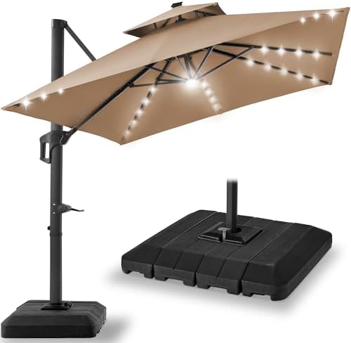 Best Choice Products 10x10ft Cantilever Patio Umbrella w/Base Inc...