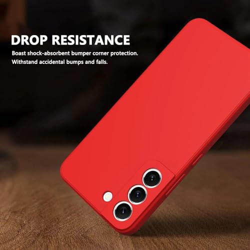 ULXITEYU Soft TPU Slim Case for Samsung Galaxy S21 FE, Lightweight, Snug Fit, Drop-Resistant, Shock-Absorbent, Scratch-Resistant, Red - image 3