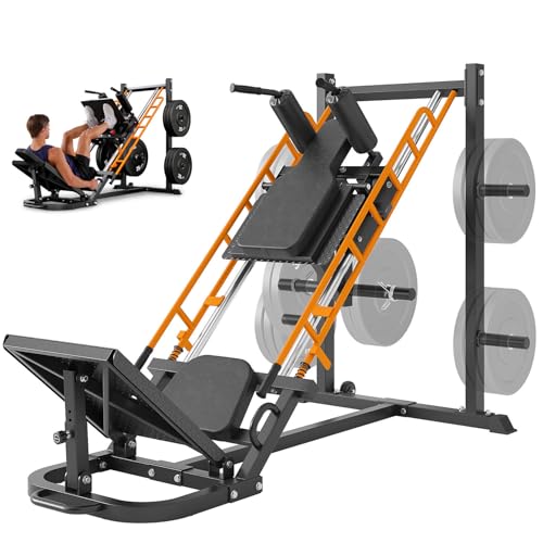 Dripex Leg Press Hack Squat Machine Combo for Home Gym, Professional Adjustable Leg Press Machine for Full Lower Body Workout, Upgraded Leg Press with Transport Wheels, Weight Plates Not Included