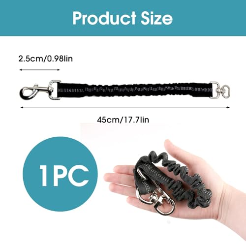 Ruckdämpfer 2.5 * 37cm für Hunde, Nylon Leine Mit Stoßdämpfung für Fahrradfahren Mit Mittelgroßen Hunden, Hochwertige Hundekurzleine
