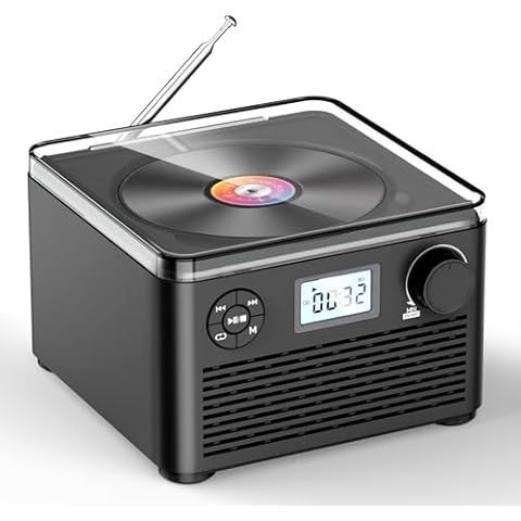 KUEPHOM Portable CD Player with Speakers Dual,Rechargeable CD Player Bluetooth,Boombox CD Player with FM Radio,Plays CD/MP3 Disc/USB/TF,Headphone Jack,Charger Included. Cover