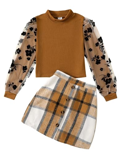 Conjuntos de falda para niña de otoño e invierno casuales