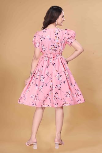 Image of Women's Crepe Floral Print Flared Midi Dress