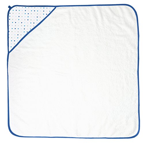Image of SwaddleDesigns Cotton Terry Baby Hooded Towel, Tiny Triangle Shimmer, Blue