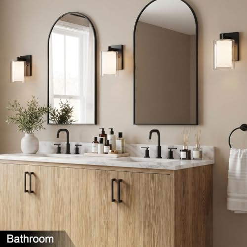Kalium Wall Sconces Set of Two, Modern Matte Black Vanity Wall Lights - Image 2