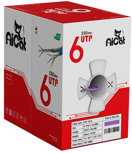 Cable Ethernet Cat6 AiCat 500 pies UTP RJ45 miniatura 1