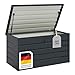 Produktbild STEELSØN Auflagenbox Dorado für den Garten wasserdicht, Aufbewahrungsbox Garten 350 L mit klappbaren Deckel, Gartenbox aus Metall verzinkt Anthrazit