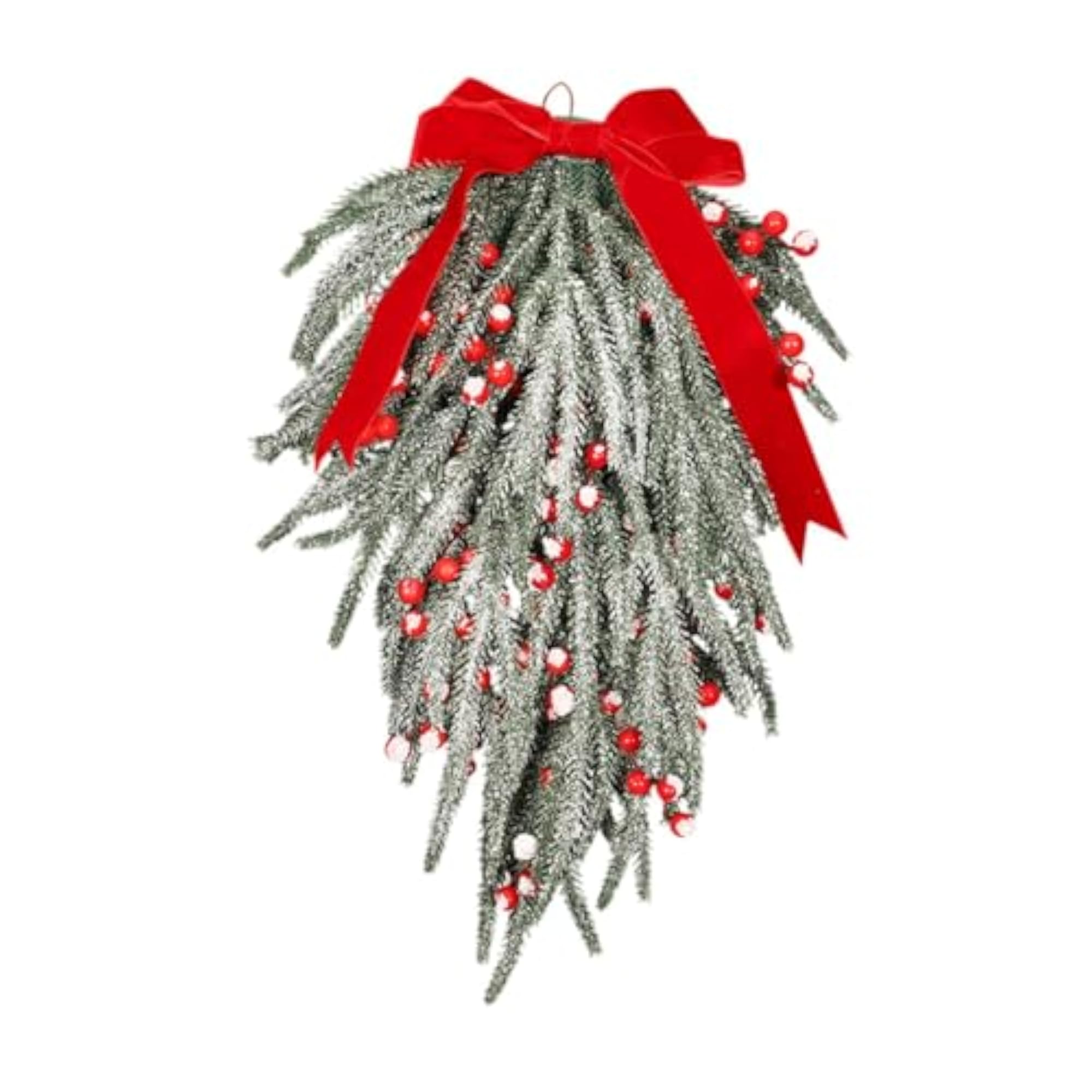 Christmas Garland Wall Decor with Holly Berries