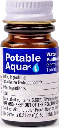 Potable Aqua Water Purification Treatment - Portable Drinking Water Treatment for Camping, Emergency...