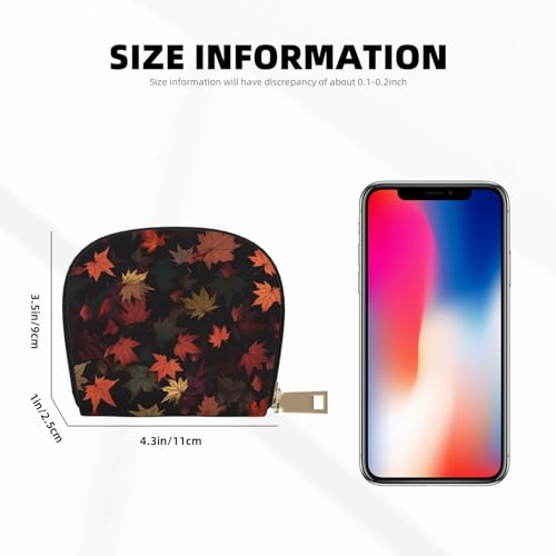 Card Wallet Falling Autumn Leaves Leather Small Wallet Travel Wallet Slim With Zipper Credit Card Holder For Women Gift Accordion Purse4