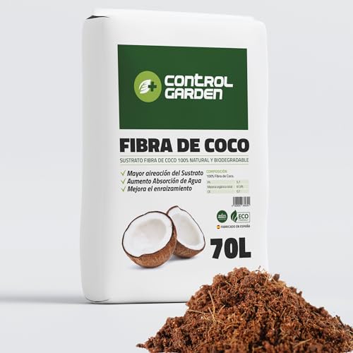 Control Garden Sustrato Fibra de Coco 70L | Abono Plantas 100% Na...