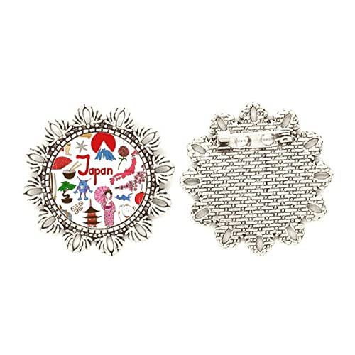 Broche de plata de la bandera de Japón para eventos y americanas
