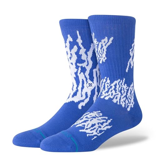Chaussettes mollet Stance Glacier Crew bleu cobalt à motifs