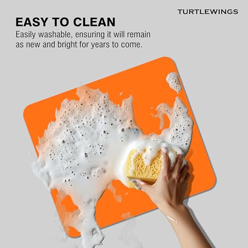 Image of TURTLEWINGS | Mousepad | Papaya Orange Speed Tribute Mousepad - 22x18 cm, 3mm Thick | Sporty Design Non-Slip Rubber Base | Office, Study & Gaming Use | Premium Smooth Surface