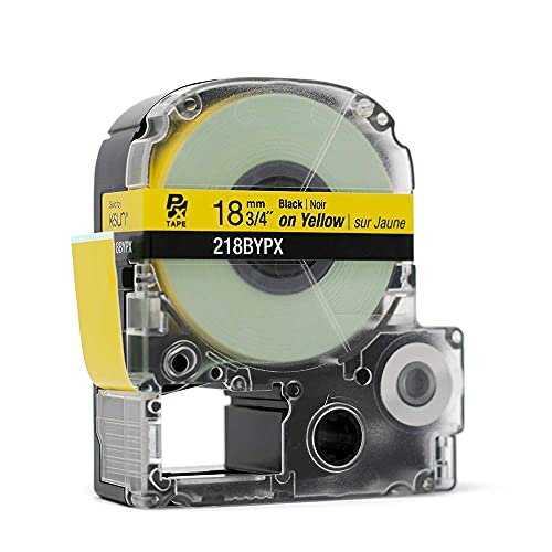 Epson LABELWORKS 218BYPX Genuine PET (Polyester) Tape Cartridge - Black on Yellow Industrial Label Maker Tape - 3/4" (18MM) Wide, 30 ft by LABELWORKS - Image 4