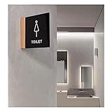 Toilettenschilder For Männer Und Frauen, Installationsschilder An Der Seite Des Badezimmers For Männer Und Frauen, 17 X 20 Cm Große Hotel-WC-Toilettenlogokarte, Doppelseitige Seite-in-Seite-Toilettena