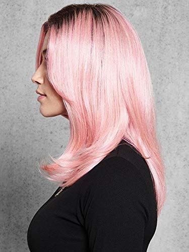 Pink Promise Wig - Hairdo Wigs 13" Long Pink with Dark Roots Tru2Life Heat Friendly Synthetic Flat Iron Curly Blow Dry Bundle MaxWigs Hairloss Booklet