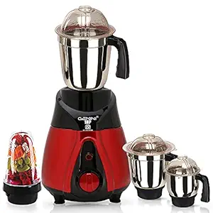 Gemini BTRRMGF 1HP Mixer Juicer Grinder with 4 Jars (1 Large Bullets Jar, 1 Liquid Blending Jar, 1 Dry Grinding Jar and 1 Chutney Jar) - Red