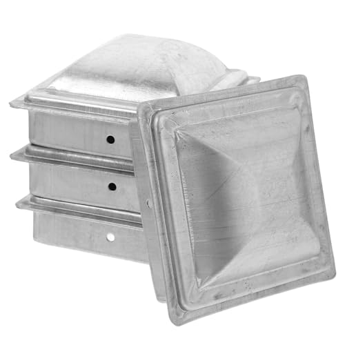 Totority 4個 属製フェンス支柱キャップ デザイン 耐候性 ガーデンデッキ用 保護カバー 簡単取り付け おしゃれな門扉支柱キャップ角