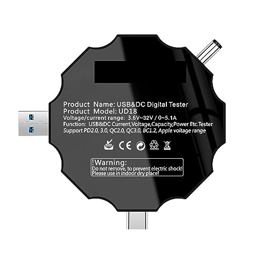 DC5.5 アプリ 18 で 1 USB 3.0 テスター DC デジタル電圧計電源銀行充電器電圧電流電流計検出器メーターとキット