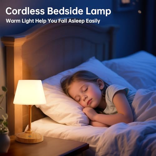 Image of Dawnwake Table Lamp Cordless Lamp,Outdoor Waterproof Shower Lamp,5000mAh Rechargeble Battery Operated Lamps Dimmable Touch Desk Lamps,LED Night Light for Bathroom Patio Camping Restaurant Home