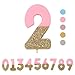 Produktbild Talking Tables Pink Number 2 Birthday Candle with Gold Glitter | Premium Quality Cake Topper Decoration Pretty, Sparkly for Kids, Adults, 21st Party, Anniversary, Milestone Age, Wax,
