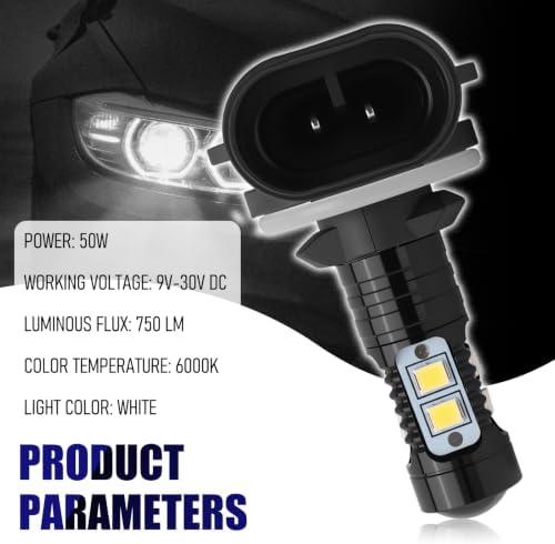 AKWDSL 2PCS 881 12-24V 6000K LED Fog Light Bulb High Brightness - 2