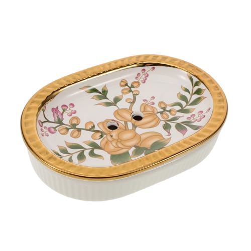 Didiseaon Jabonera De Cerámica Europea Vaciado De Jaboneras Bandeja De Jabón Montado Drenaje Goteo Bath Bar Poseedor Baño Caja Organizadora Jaboneras De Ceramica Lindo Jabonera