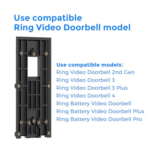 Baaletc No-Drill Ring Doorbell Mount - Adhesive Door Bracket Compatible with Ring Video Doorbell 1/2/3/3 Plus/4/  Wirele - Additional View