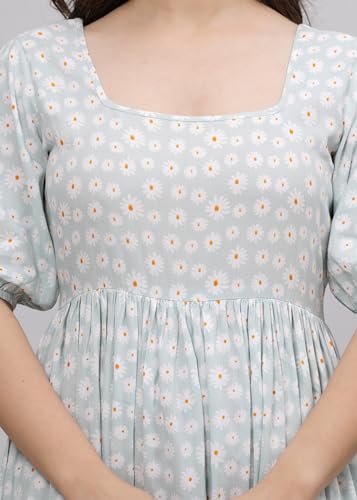 Image of Daevish Women's Rayon Fit and Flare Midi Casual Dress