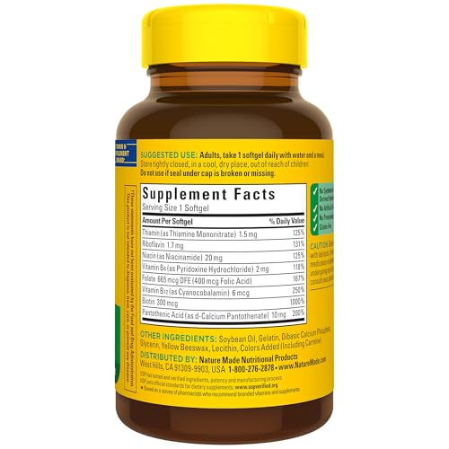 Nature Made Super B Complex Vitamins for Women and Men, 60 Softgels - image 9