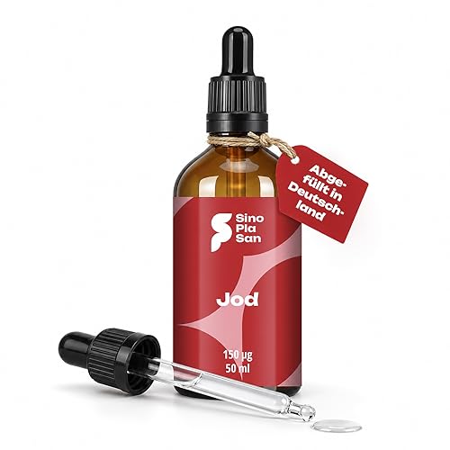 Jod Tropfen 150 g | 50 ml | 1100 Tropfen | alkoholfrei und vegan | hoch dosiert | Made in Germany