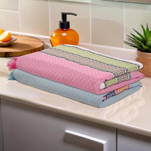 Image of Kuber Industries Pack of 2 Cotton Bath Towel for Women | Unisex Swimming & Bathing Towel | 30x60 Inch | Travel Cotton Towel & Gamcha | Assorted