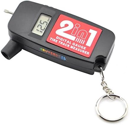 2 IN 1 Bike Car Digital Tire Pressure Track Measure Tread Depth Gauge w/Keychain