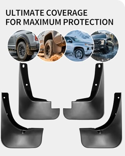 Image of Mud Flaps for Toyota Highlander 2007-2011 , Heavy Duty No-Drill Mud Guards & Splash Guards, All-Weather Protection (Set of 4)