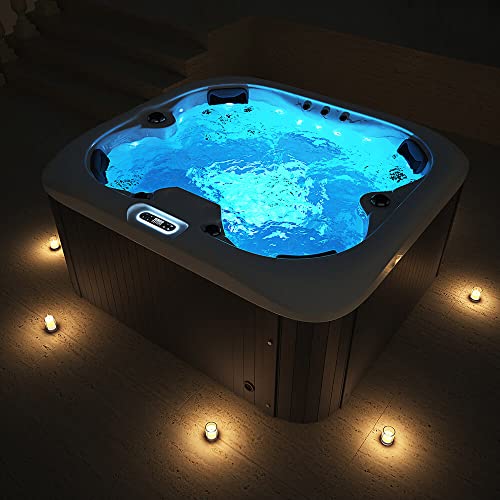 HOME DELUXE - Outdoor Whirlpool - SEA Star Pure - Maße 180 x 160 x 79 cm - Inkl. Heizung, 19 Massagedüsen und 15 Lichtquellen | Außen Whirlpool Spa für 4 Personen – Bild 6