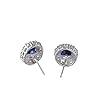 Sterling Silver Blue and White Created Sapphire Oval Earrings