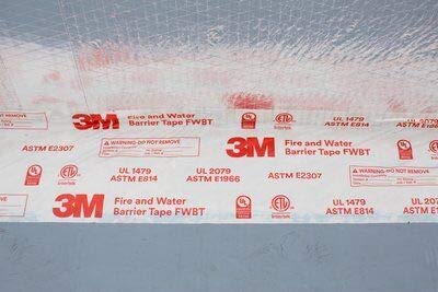 3M Fire and Water Barrier Tape FWBT4, 4 in x 75 ft, 1 roll