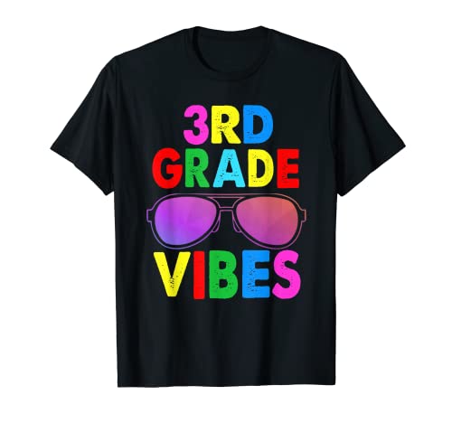 3rd Grade Vibes Back To School Student Insegnante Class Summer Maglietta