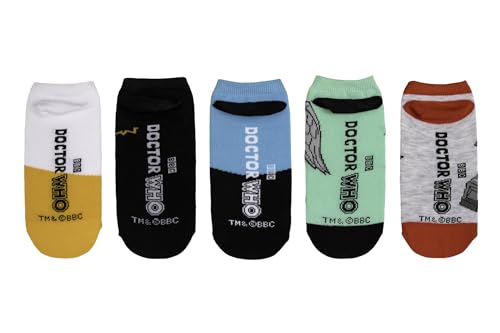 Doctor Who Lowcut Socks (5 Pair) - Villians Pack - Fits Ladies Shoe Size 4-102