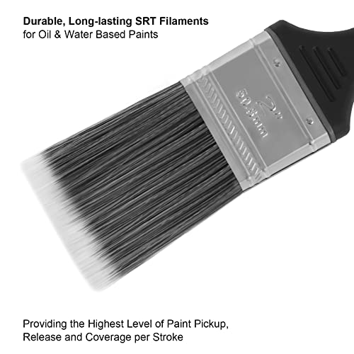 Genixart Angled Cutting in Paint Brushes for Walls and Trim, Angle Sash Paintbrush for Furniture, Staining Brush for Interior & Exterior Painting (5 Pack) 3 Genixart Angled Cutting in Paint Brushes for Walls and Trim, Angle Sash Paintbrush for Furniture, Staining Brush for Interior & Exterior Painting (5 Pack) - Image 3